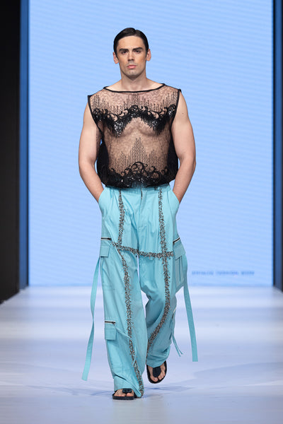 BEADWORK CARGO PANTS