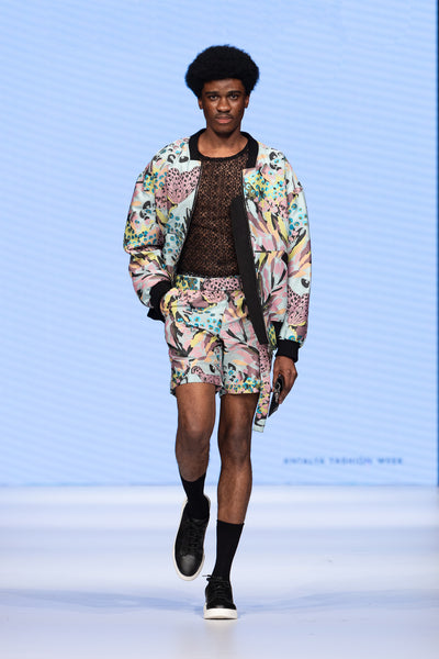 JACQUARD BOMBER JACKET & SHORTS SET