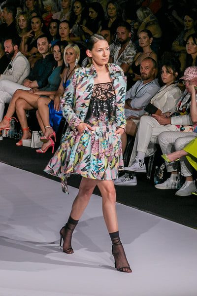 JACQUARD TRENCH COAT & SKIRT & TOP SET