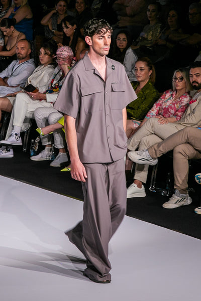 GRAY OVERSIZE FIT SHIRT & PANTS SET