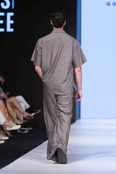 GRAY OVERSIZE FIT SHIRT & PANTS SET