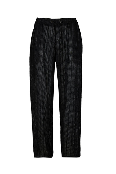 DELROY WAXED MESH TRANSPARENT PANTS